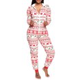 thumbnail image 1 of Pijamas Navideñas Pijamas casuales Mujer Manga larga Estilo navideño Ropa de dormir Kuymtek Blanco T M para Mujer, 1 of 7