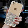 thumbnail image 6 of Luminous Case for iPhone 7 / iPhone 8 / iPhone SE 2022 & 2020, Glow in the Dark Fluorescent Glitter Case for Women Girls, Bling Sparkle Lightweight Slim Shockproof Protective Phone Cover, White, 6 of 6