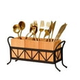 thumbnail image 2 of Waterproof Wooden Flatware Caddy Silverware Holder, Acacia Wood Utensil Holder with 3 Detachable Compartments & Handles, Fork Spoon Knife Organizer for Party BBQ, 2 of 8