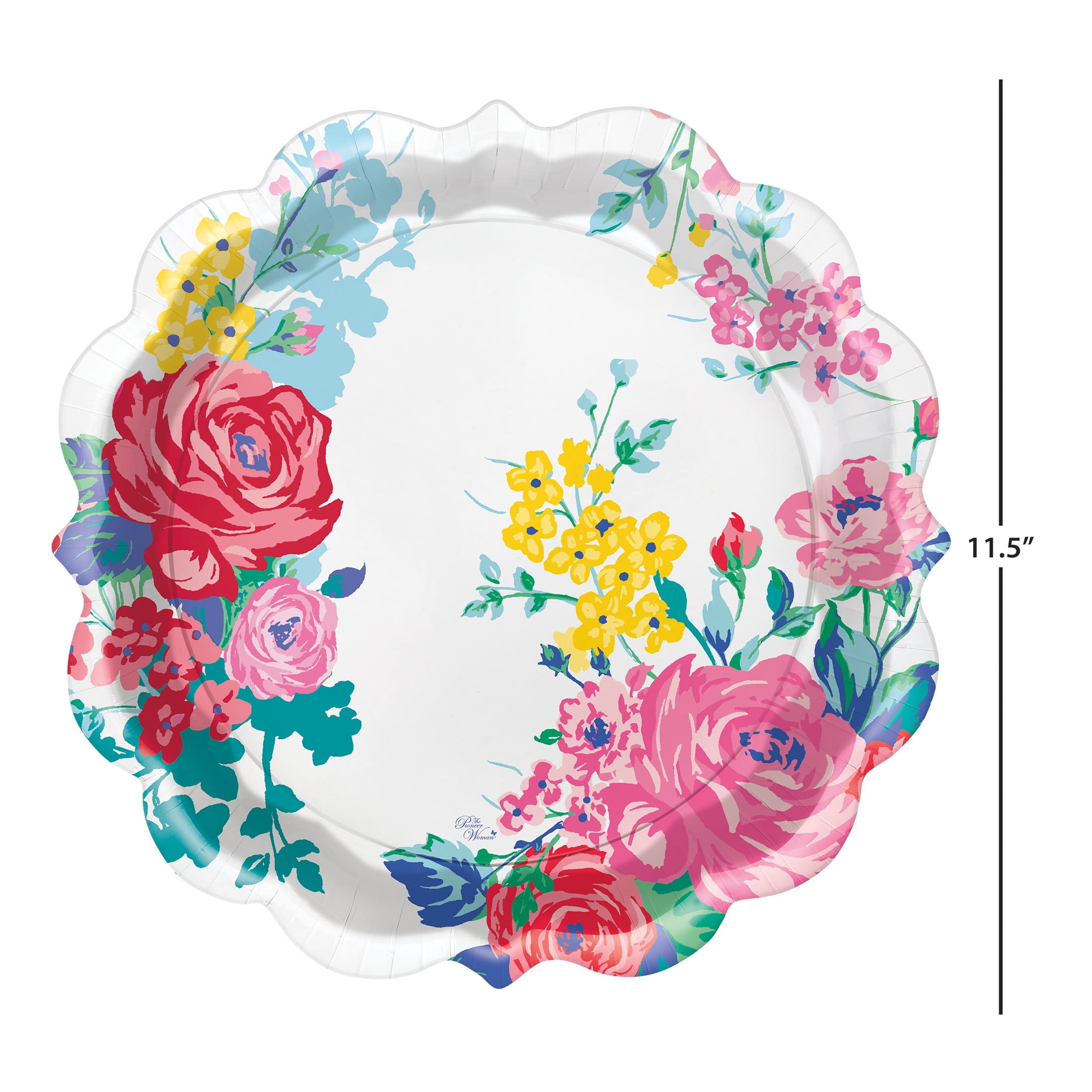 (2 pack) The Pioneer Woman Blue Cape Paper Dinner Plates, 11.5in, 8ct
