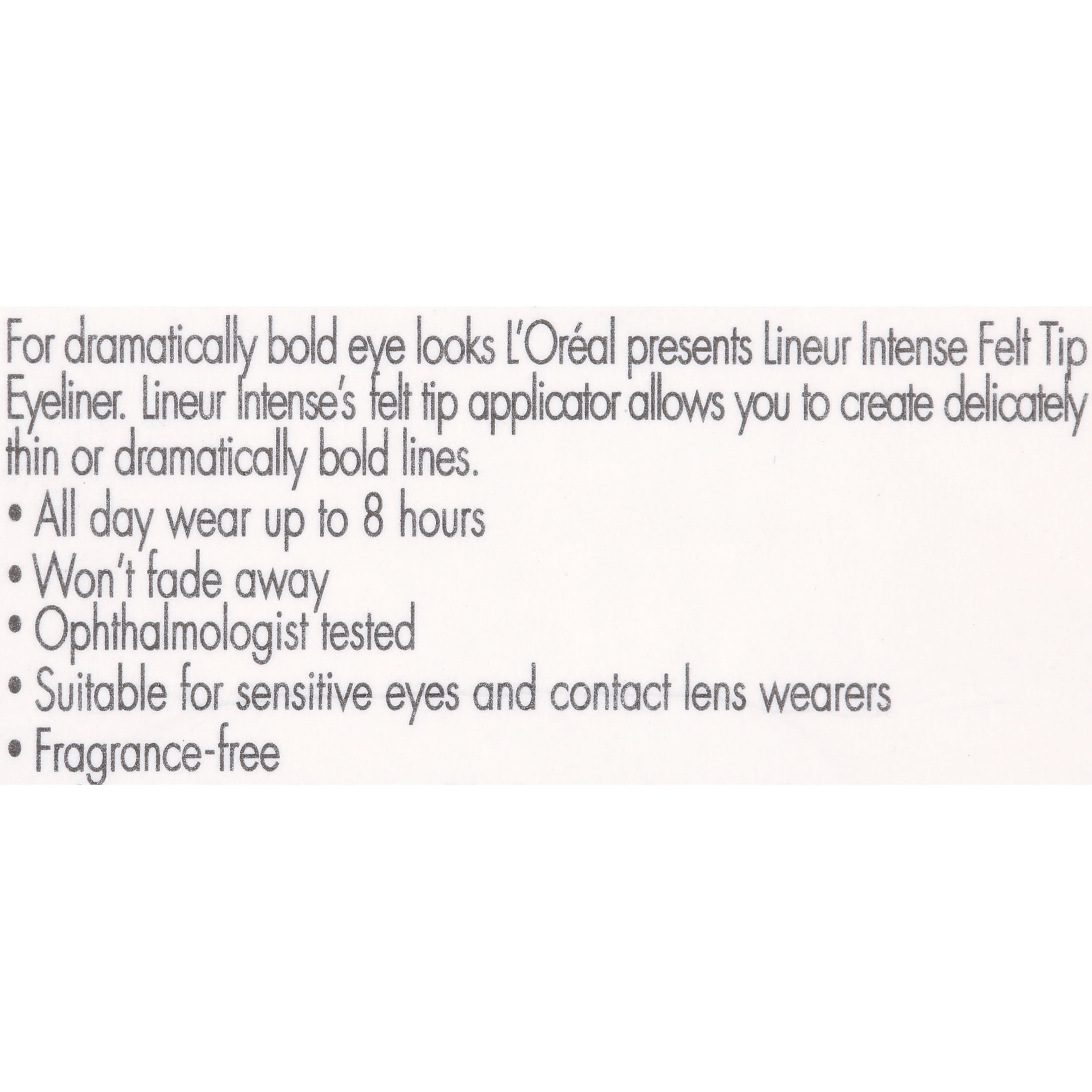 L'Oreal Paris Lineur Intense Felt Tip Liquid Eyeliner, Black Mica