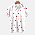 thumbnail image 2 of Midsumdr Mens Shirts Valentine's Day Love Heart Printed Pockets Shirt Casual Loose Plus Size Short Sleeve Turndown Collar Hawaiian Shirts, 2 of 5