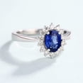 thumbnail image 4 of HeartsAndYou 2.2ct Natural Sapphire Diamond Cluster Flower Solitaire Ring 14k REAL White Gold, 4 of 9