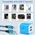 thumbnail image 7 of USB Charger Block, 3 Pack USB Wall Charger with 6FT Type C Charger Cable Cord USB-C Charging Cable, Dual Port Phone Charger Android Fast Charging Block USB Plug Adapter USB Charging Block, 7 of 7