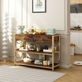 thumbnail image 1 of Industrial Narrow Console Table with Drawers and Shelves – Rustic Wood and Metal Frame – Perfect for Behind Sofa, Entryway, Living Room, Hallway, or Kitchen, 1 of 8