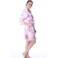 thumbnail image 3 of Mr & Mrs Right Satin Bridesmaid Kimono Robes Glitter Gold Print For Wedding Party -Pink, 3 of 5