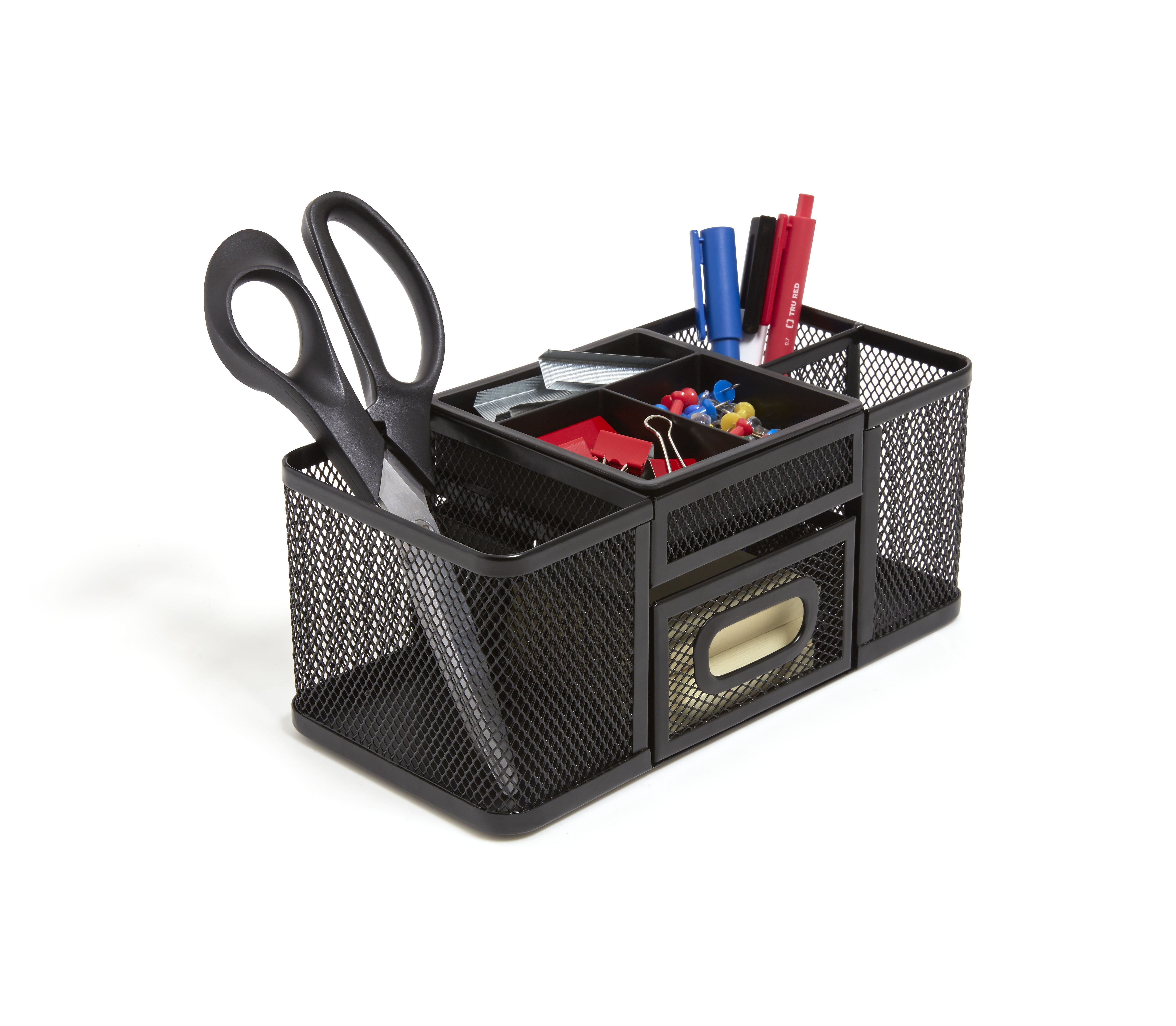 TRU RED Wire Mesh Accessory Holder Matte Black TR57541CC
