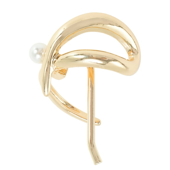 Unique Bargains 1 Pc Ponytail Buckle Hair Clip Cross Faux Pearl Hair Ponytail Cuff for Women Gold Tone