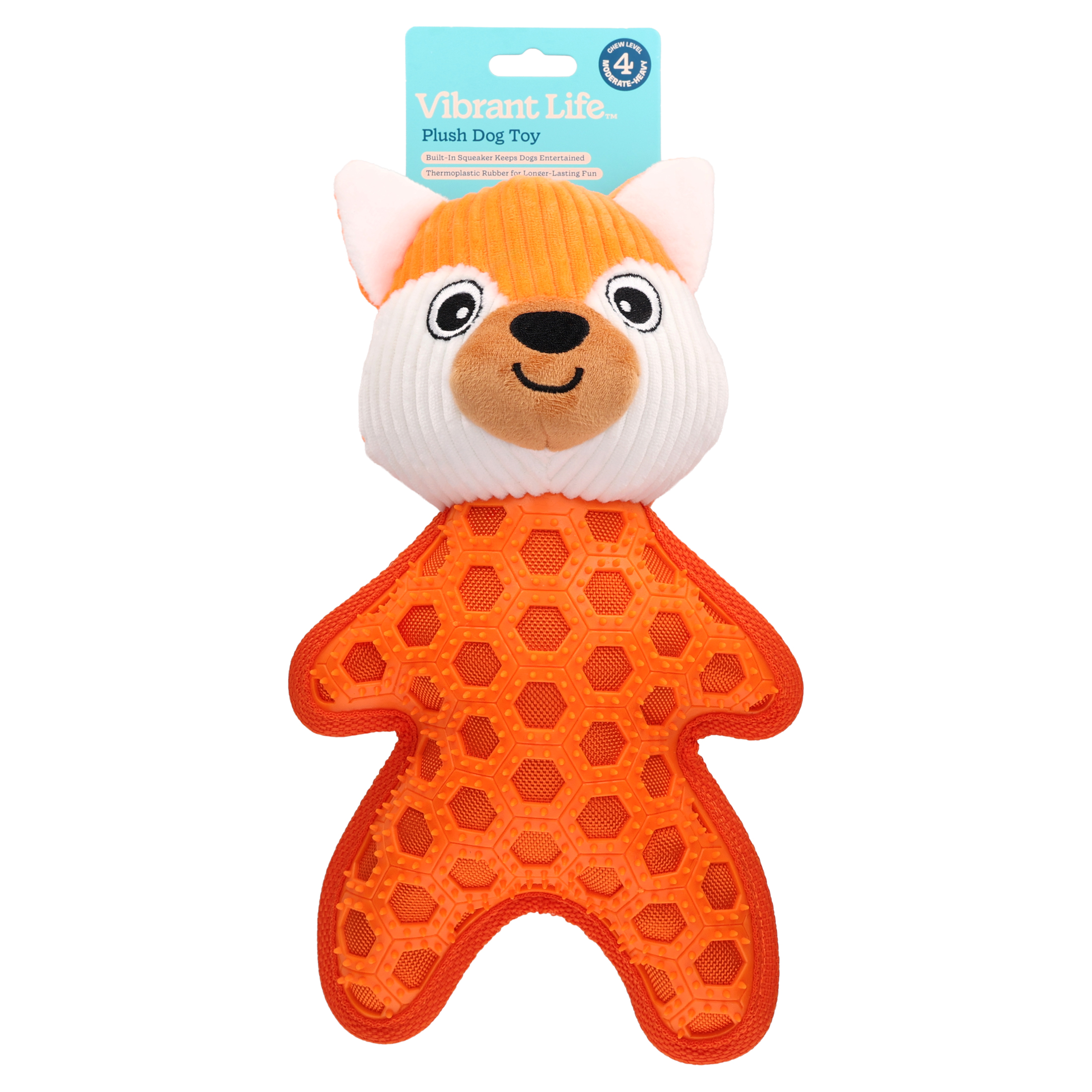 Vibrant Life Orange Fox Plush Dog Toy with Squeaker photo 7