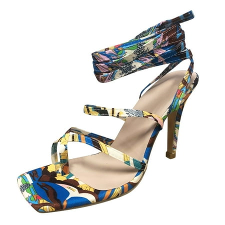 

Luiyenes Fashion Spring And Summer Women Sandals Strap Set Toe Colorful Large Size High Heels Casual Style