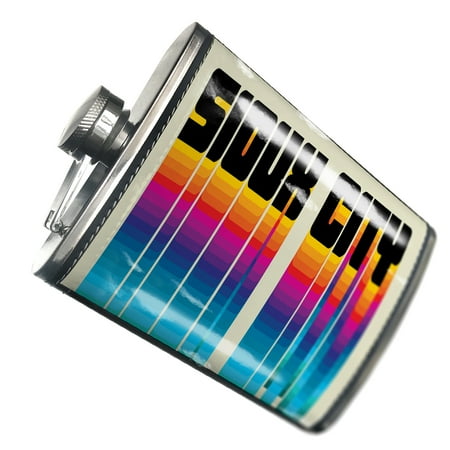 

NEONBLOND Flask Retro Cites States Countries Sioux City