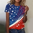 thumbnail image 2 of Cavosen Patriotic Tops for Women Plus Size Patriotic Short Sleeve Crewneck Shirts Lady 5X Independence Day Casual Tops Funny 4th of July Tunic Tees Patriotic Blouses, 2 of 6