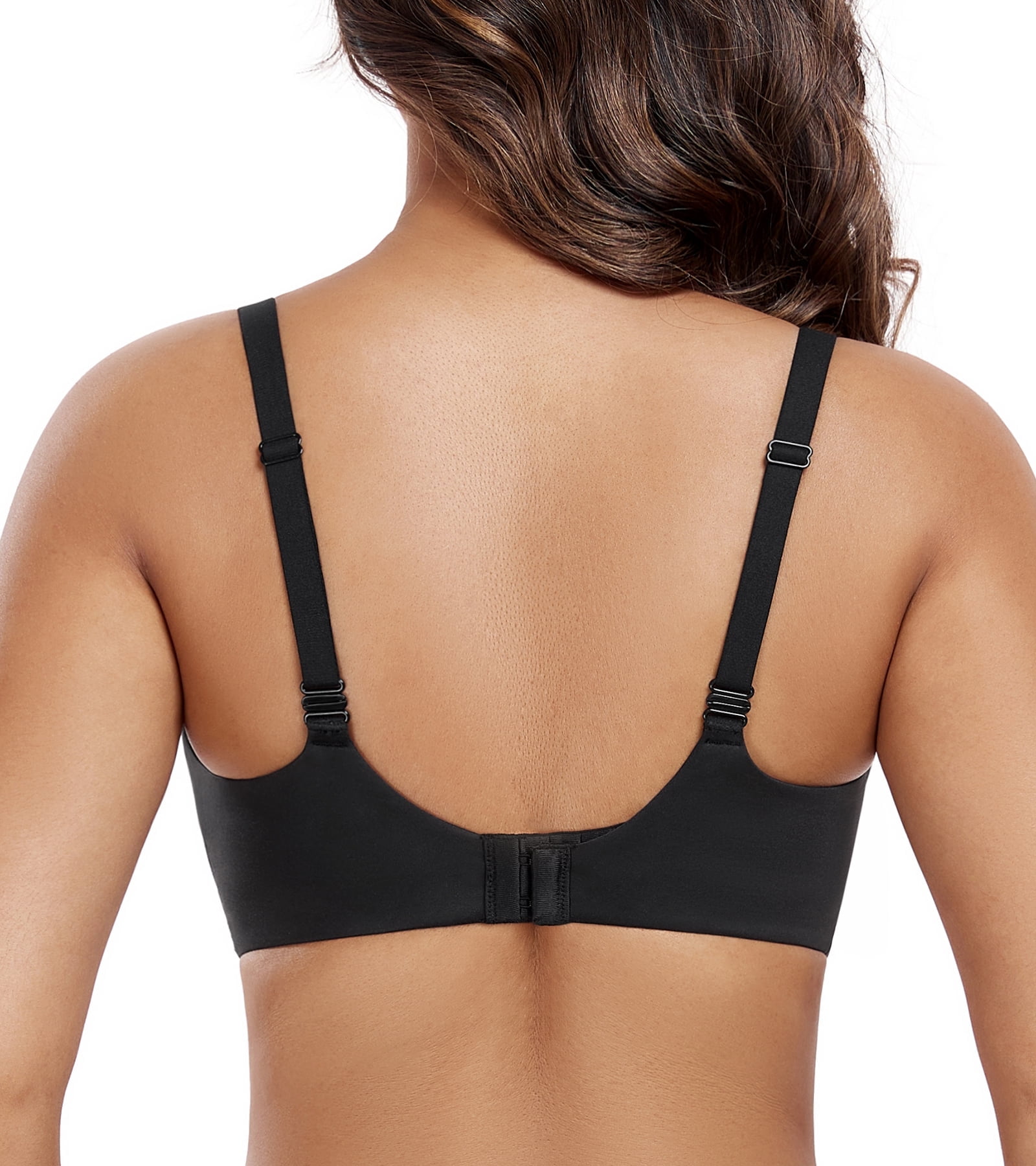 Exerin Women's Push Up Bra Wireless Comfortable Padded Plunge T-Shirt Bras(Black,36B)