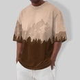 thumbnail image 2 of Qwertyu Oversized Tshirts for Men Short Sleeve Crew Neck Summer Shirts Casual Loose Cotton Vintage Tee Light Brown L, 2 of 5