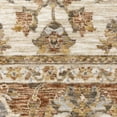thumbnail image 3 of 6' X 9' Rust And Ivory Oriental Power Loom Stain Resistant Area Rug With Fringe, 3 of 5