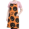 thumbnail image 5 of Classic Halloween Pumpkin Apron-Garden Aprons for Women with Pockets-Cotton Linen Waterproof Kitchen Cooking Gardening Aprons Adjustable for Kitchen,Cooking,BBQ and Salon 32"x27", 5 of 7
