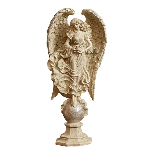 Figura de ángel de resina 3D, escultura de ángel, estatua artística, decoración para interiores y exteriores Beige