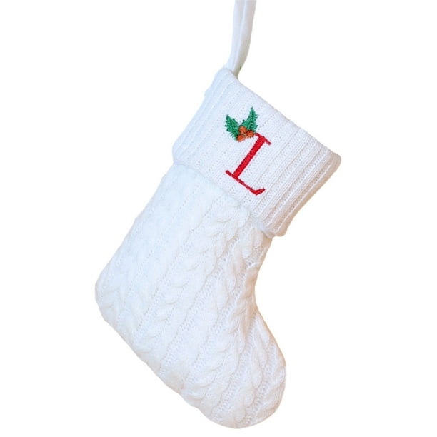 Socks Navidad Letra S Christmas Tree Red Green White Embroidered Knitted Christmas, Socks Navidad Letra S Christmas Tree Red Green White Embroidered Knitted, Christmas Socks Felpa Estilo