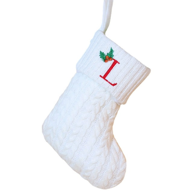 Christmas Tree Decorations,Small Christmas Tree,Christmas Embroidered Letter Socks Christmas Tree Pendant Knitted Red Green White Christmas Socks,White Christmas Tree,White Christmas Decorations