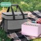 thumbnail image 5 of Sonducket Bolsa térmica de tela Oxford para alimentos y bebidas, bolsas de almuerzo de gran capacidad, paquete de almacenamiento multiusos de Kits de desorden para acampar Gris, 5 of 6