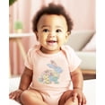 thumbnail image 5 of Ink Printed Image NOT a Quilt Patch - Easter Floral Bunny Faux Patchwork Baby Bodysuit Peach Bodysuit Newborn, 5 of 7