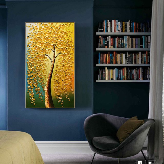 Cuadros Decorativos 5D DIY diamante pintura costura árbol amarillo alto bordado mosaico Craft Kit Ndcxsfigh Nuevos Originales
