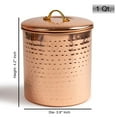 thumbnail image 2 of NuSteel Hammered Copper 1 QT Stainless Steel Canister, Beautiful Food Storage Container for Kitchen Counter, Tea, Sugar, Coffee, Caddy, Flour Canister with Rubber seal lid,TG-843C-1, 2 of 4
