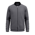 thumbnail image 4 of YUGYXL Long Sleeve Shirts for Men Fall Big and Tall Sport Shirt Classy Casual Baggy Fit Athletic Tops Dark Gray Jackets, 4 of 5