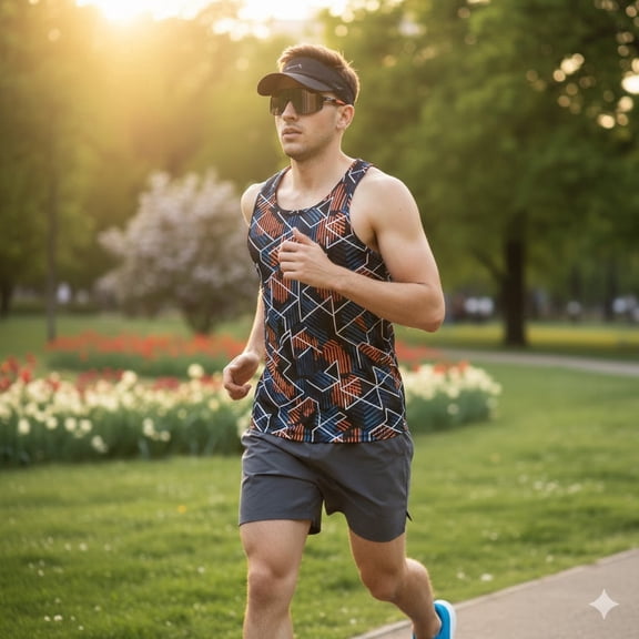 Men's Seamless Heat-Bonded Running Vest, Lightweight Moisture-Wicking Singlet for Marathon & Trail Running, Reflective