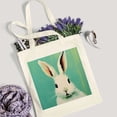 thumbnail image 3 of 1 pc Rabbit Pattern Beach Bag Shoulder Bag Shopping Work Eco-Friendly Canvas Tote Bag for women, 3 of 7