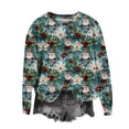 thumbnail image 2 of Tdoqot Christmas Sweatshirts for Women Plus Size 3D Print Casual Winter Shirts Cute Crew Neck Long Sleeve Gift Tops Green Size 6XL, 2 of 5