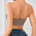 thumbnail image 6 of VISALY Strapless Front Closure Bra for Women Non Slip Padded Bandeau Bra Seamless Wirefree Underwear Strapless Bandeau Bralette Front Hook Padded Non Slip Seamless Push Up Tube Top Bra Coffee L, 6 of 8