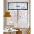 thumbnail image 4 of Nautical Compass Linen Curtain Valance for Bedroom/Bathroom/Kitchen/Office/Living/Dining Room Windows,Retro Sailing Map Tropical Palm Tree Navy Pocket Topper Drapes Decorative Cafe Drapery 54x18, 4 of 6