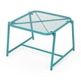 thumbnail image 3 of Teal Mesh Top Iron Side Table Modern Outdoor Accent for Summer, 3 of 6