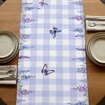 thumbnail image 5 of Purple Flowers Table Runner, Weeping Spring Floral Truck Butterfly Checkered Washable Cotton Linen Table Runners 48 Inches Long, Dresser Scarf Runner for Nightstand/Coffee/End Tables 13''x48'', 5 of 9