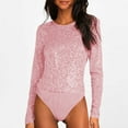 thumbnail image 2 of Riforla Women Sexy Solid Color Swinging Collar Hollowed Out Womens Jumpsuit Nightclub Glittering Jumpsuit for Women Jumpsuits for Women Pink L, 2 of 7