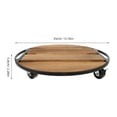 thumbnail image 2 of Toyvian Round Wooden Plant Cart with Smooth Rolling Casters for Easy Garden and Indoor Plant Mobility, 2 of 6