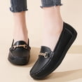 thumbnail image 5 of Hinvhai Women's Business Loafers Work Casual Flats Shoes Lightweight Penny Leather Slip On Walking Shoes Black 7(39), 5 of 6