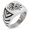 Silver, variant on Stainless Steel Odin's Sleipnir Horse Viking Norse Chevron Pattern Biker Style Polished Ring