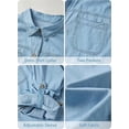 thumbnail image 7 of EMMIOL Women's Oversized 100% Cotton Denim Shirt Long Sleeve Button-Down Blouse with Pockets Casual Western Style, 7 of 7