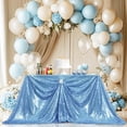 thumbnail image 1 of Partydelight Sequin Tablecloth Baby Blue 50""X80"" Rectangular Table Cloth For Wedding Sweetheart Christmas Other Events, 1 of 5