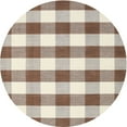 thumbnail image 1 of Ahgly Company Machine Washable Indoor Round Contemporary Dark Gold Brown Area Rugs, 3' Round, 1 of 7