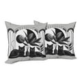 thumbnail image 3 of Ambesonne Cat Throw Pillow Cover Pack of 2, Mid Century Modern Boho Kitties, 2 Pcs-18"x18", Pale Grey Charcoal Grey, 3 of 5