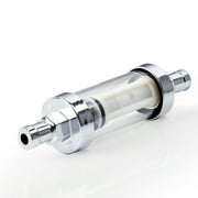 10mm 3/8'' Universal Chrome Glass Fuel Filter Car Petrol Diesel Inline Reusable