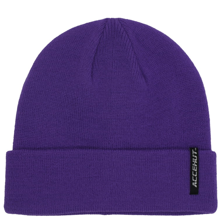 ACCEHUT Unisex Acrylic Ski Beanie Solid Color Stretchy