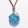 thumbnail image 2 of Generic DND D20 Liquid Core Resin Sharp Edge Dice with Leather Chain & Solid Steel Cage for Dungeons and Dragons Role Playing Game RPG (pink-purple), 2 of 5