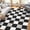 Black, variant on Geetinfly 9in x 12in Checkered Area Rug Washable Rugs Modern Geometric Rug Indoor SoFT Area Rugs Foldable Accent Carpet for Living Room Bedroom Black