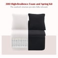 thumbnail image 4 of HUTWIFE 133'' Modular Woodgrain Chenille U-Shaped Sectional Compression Sofa with Removable Recliner Module, Black, 4 of 17