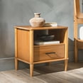 Walker Edison Transitional 1Drawer SpindleLeg Nightstand, Caramel