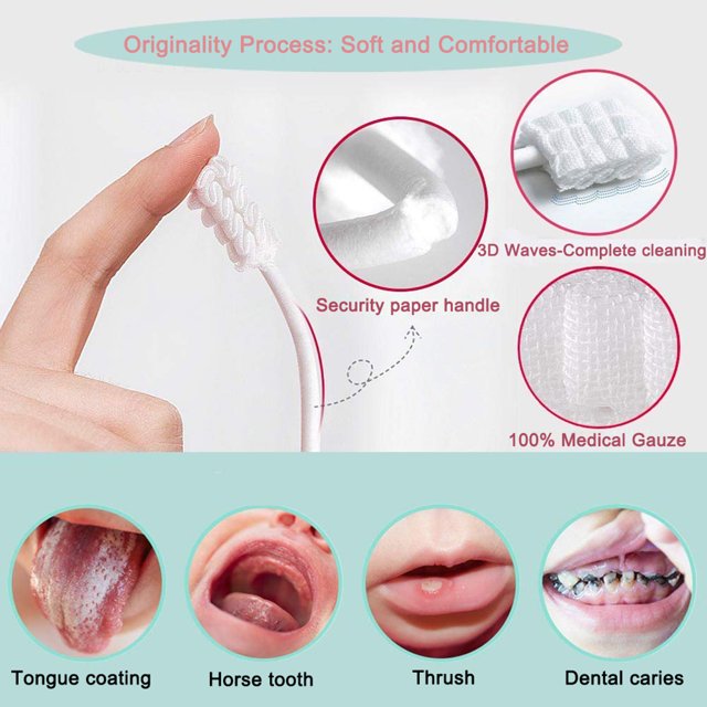 Cepillo De Dientes De Gasa Para Bebé30 Uds.Cepillo De Dientes De Gasa Desechable SuaveMasajeador De Gasa Para Bebé ANGGREK Otros